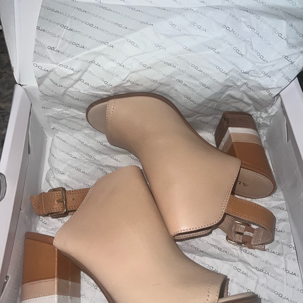 ALDO Cartiera Bone Block Heel Size 7 - Picture 15 of 16